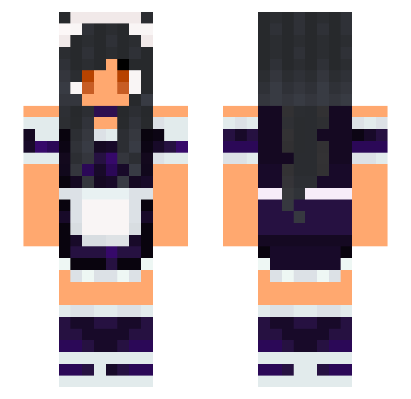 kviarva Minecraft skin, front and back view