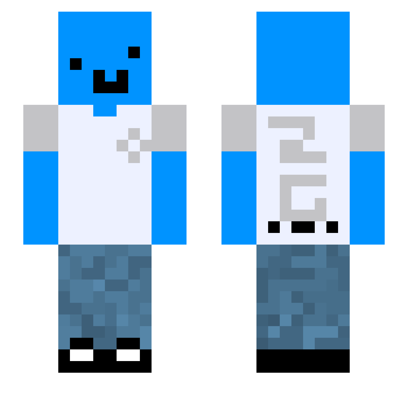 Selsal Minecraft skin, front and back view