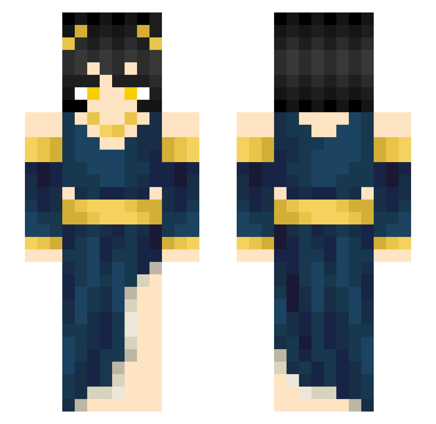 friendly_demo Minecraft skin, front and back view