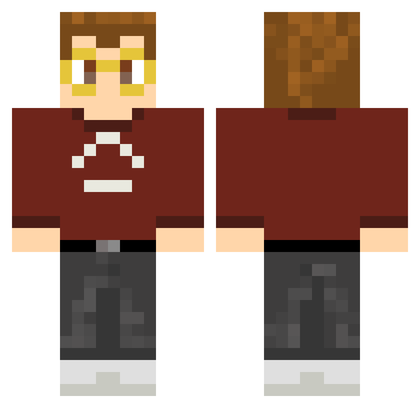 Toxic2200 Minecraft skin, front and back view