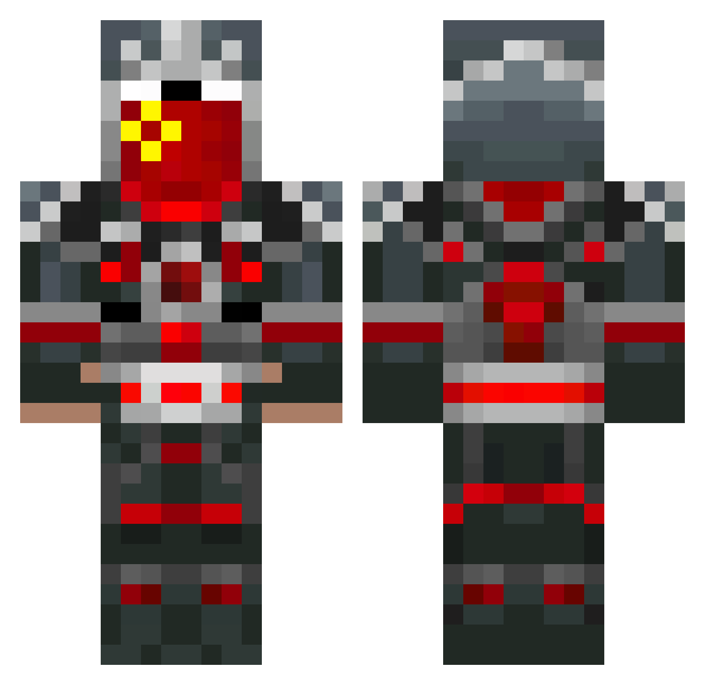 Kyeicks Minecraft skin, front and back view