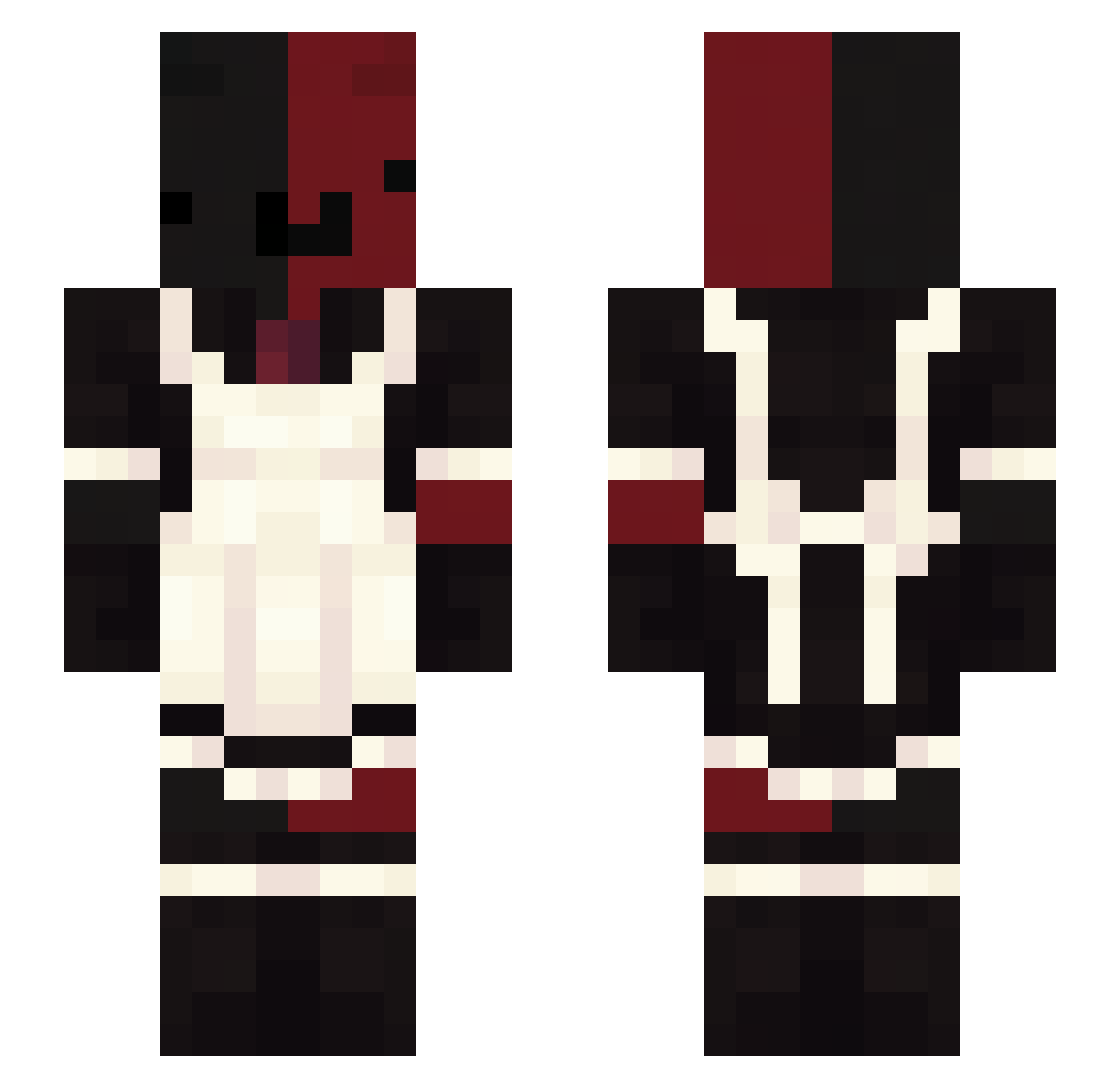 Kima_Kun Minecraft skin, front and back view