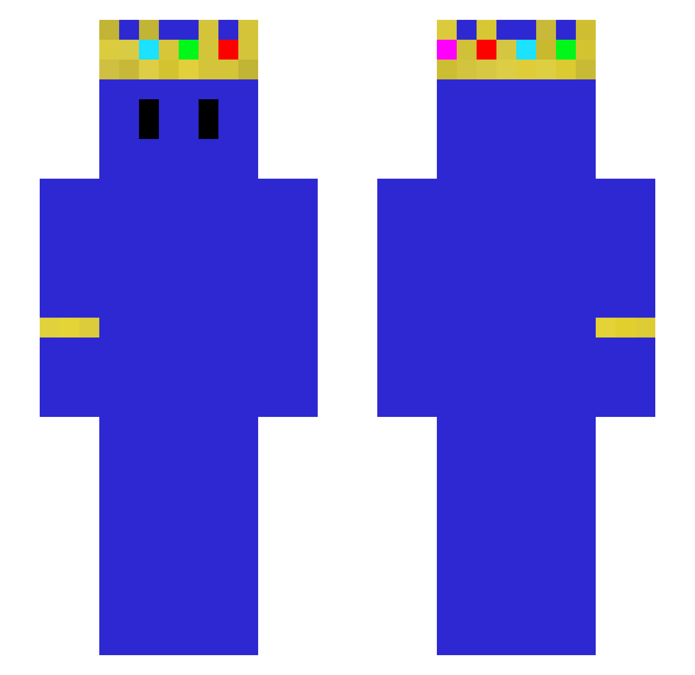 Dawidsen Minecraft skin, front and back view