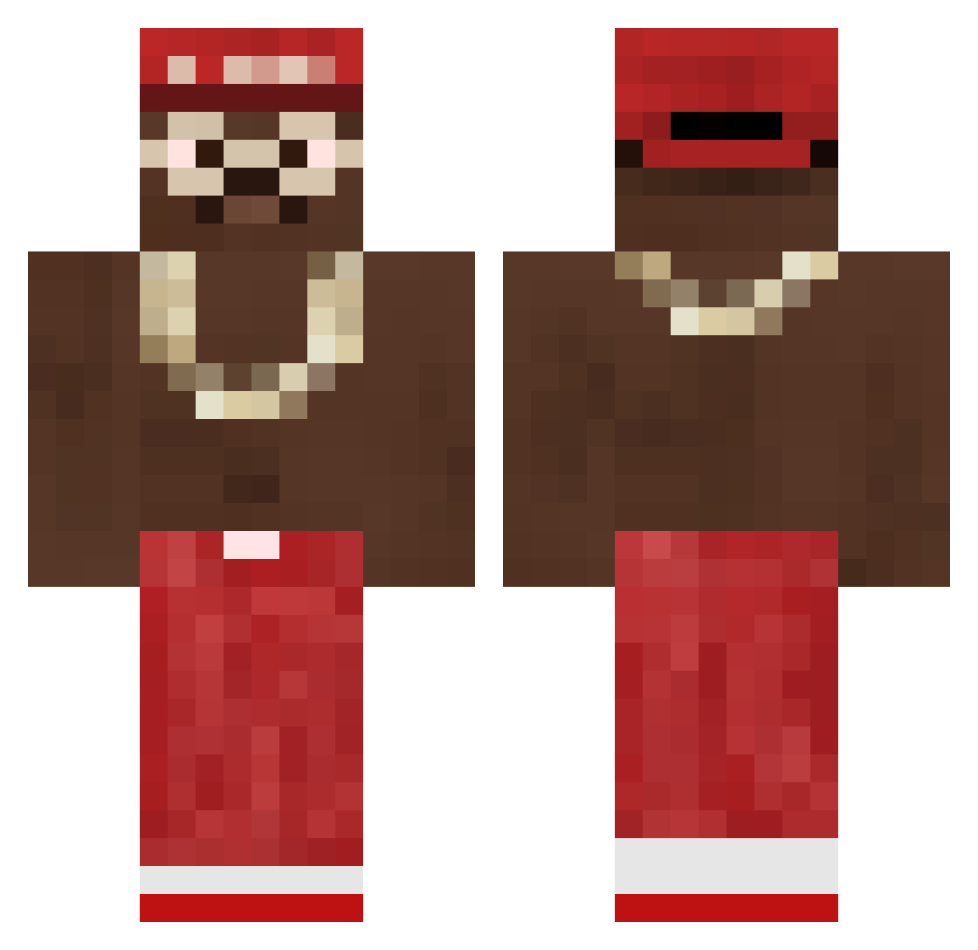 Vijk Minecraft skin, front and back view