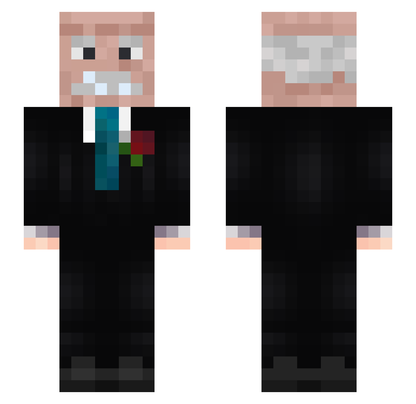 OPxOpa Minecraft skin, front and back view