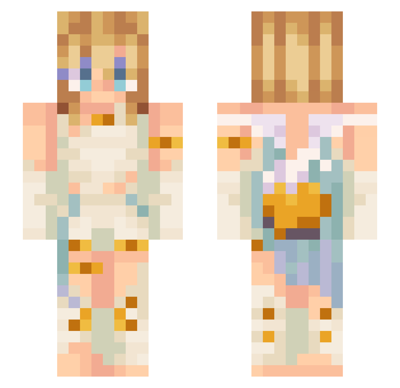 snappyep Minecraft skin, front and back view