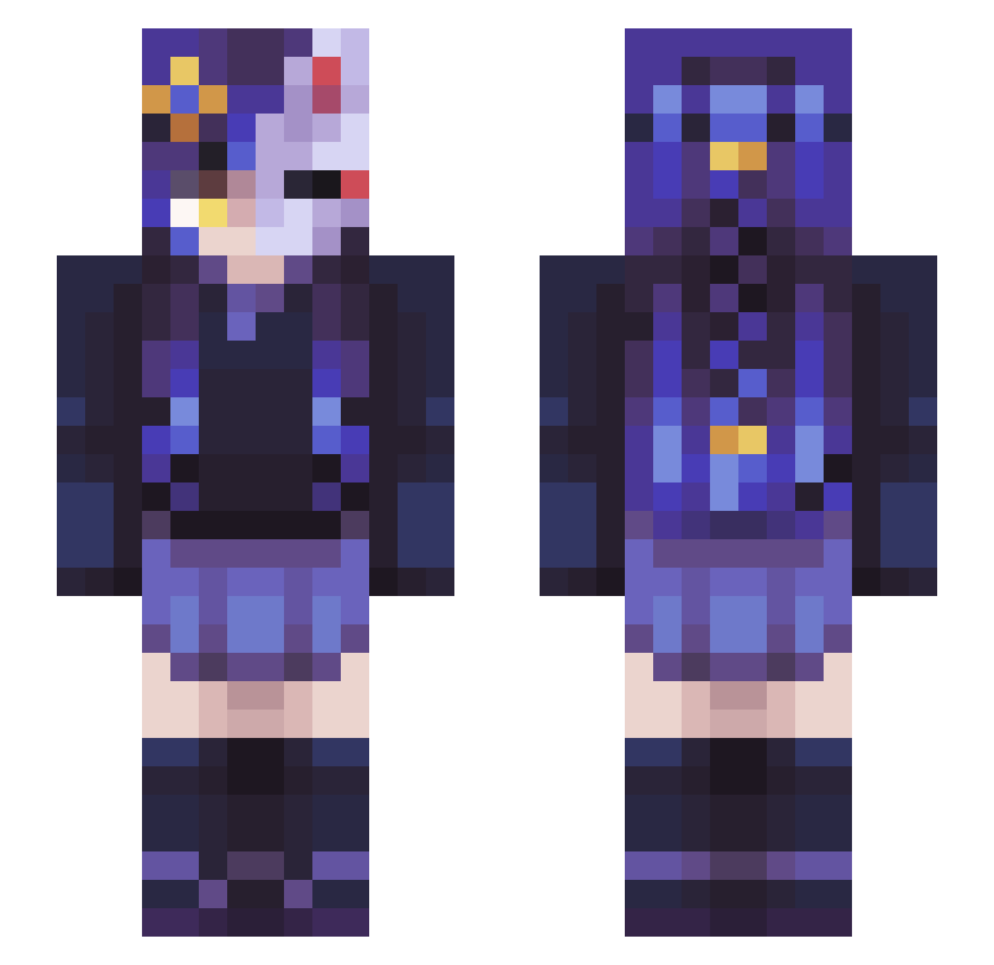 fuzzywuzzy123456 Minecraft skin, front and back view
