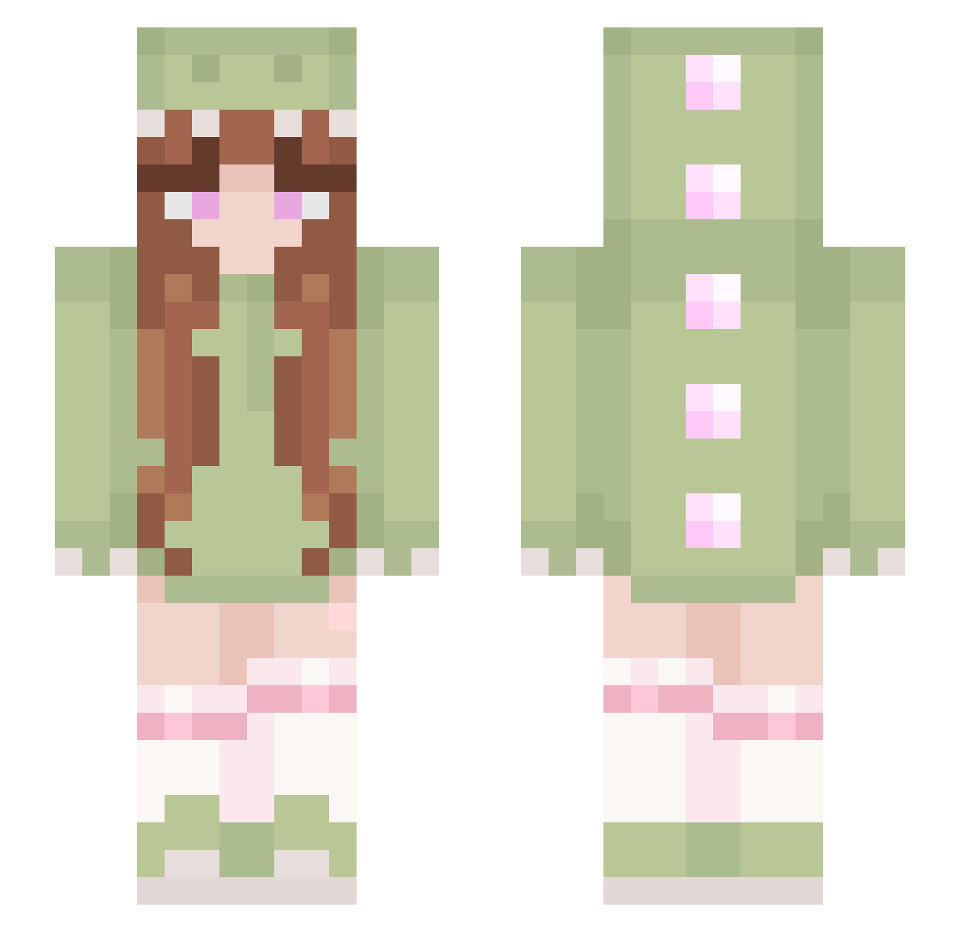 faraferu Minecraft skin, front and back view