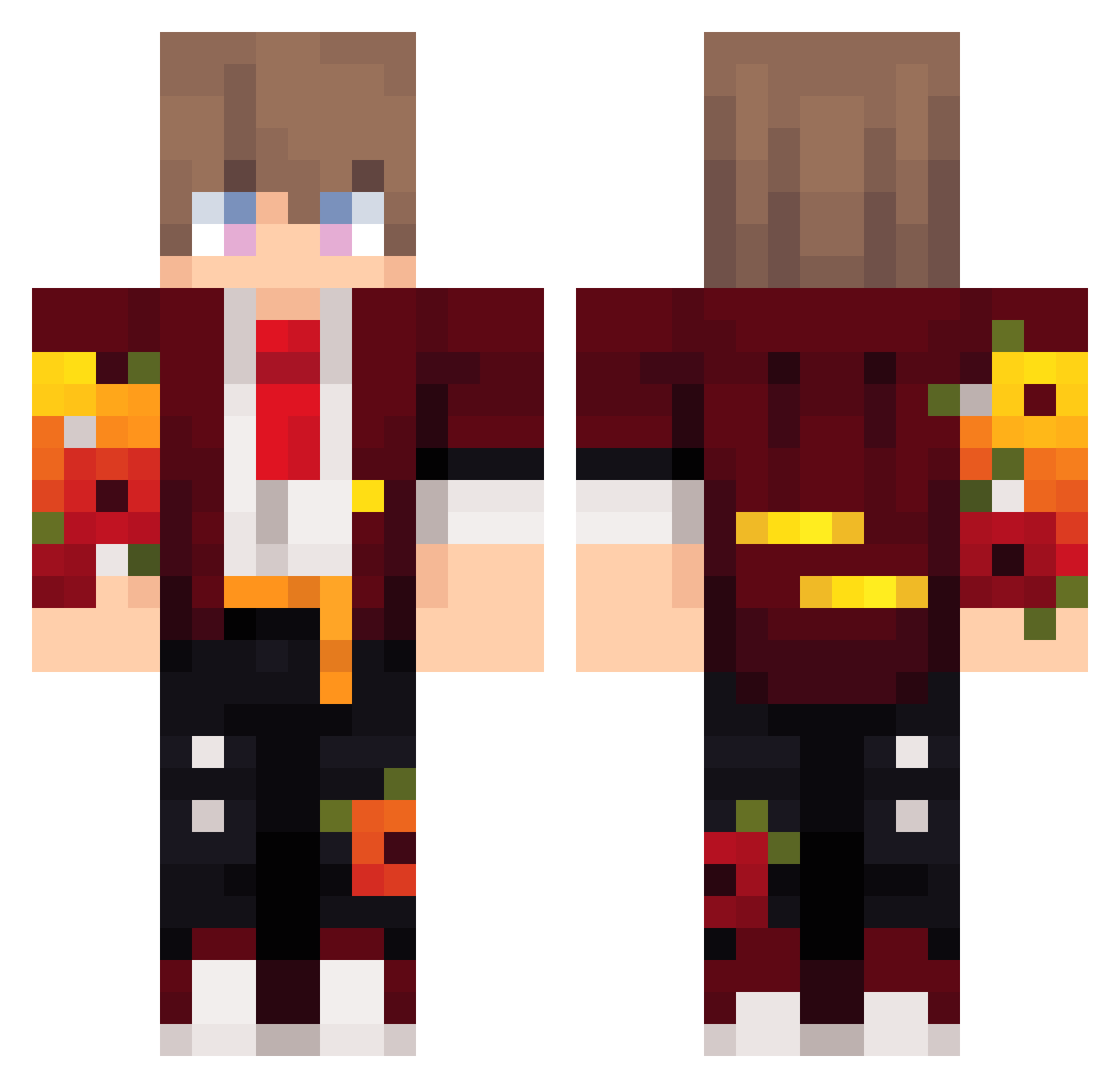 breadtomato Minecraft skin, front and back view