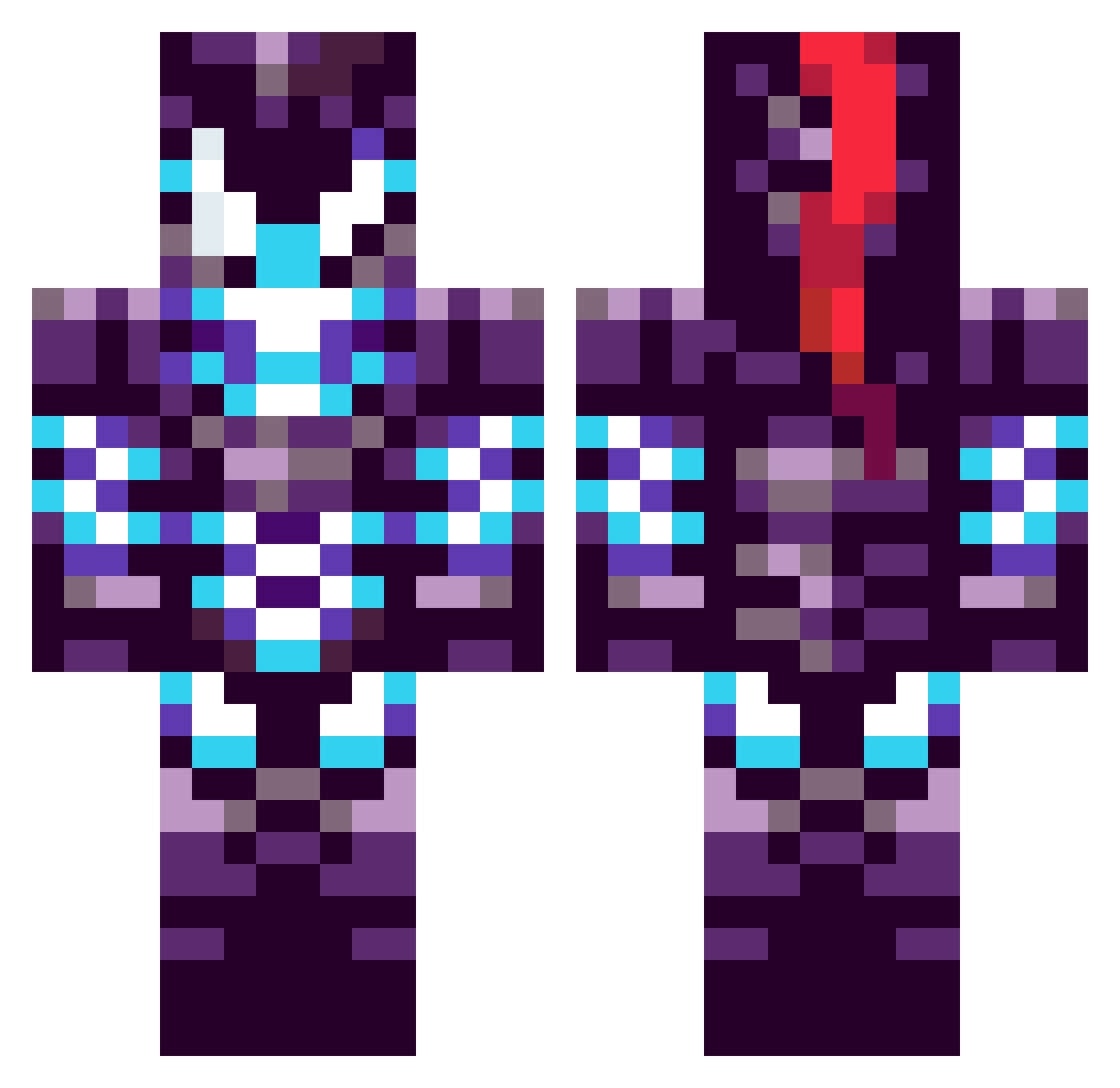 Tyrexa217 Minecraft skin, front and back view