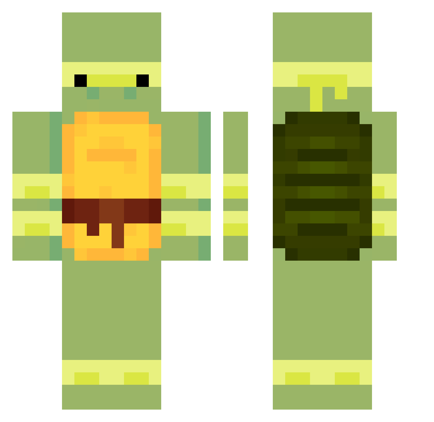 Reinspection Minecraft skin, front and back view