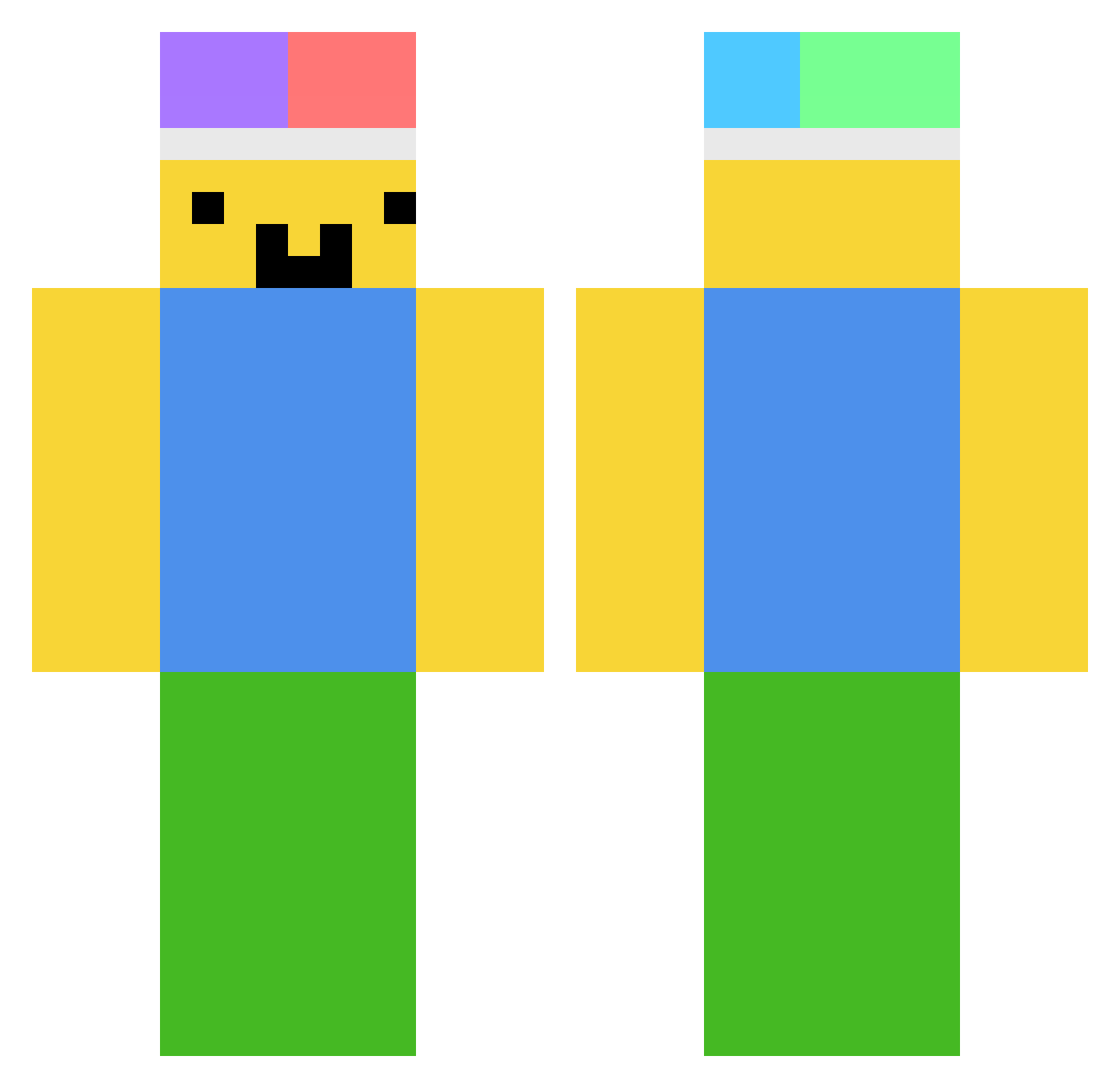 Kad0318MC Minecraft skin, front and back view