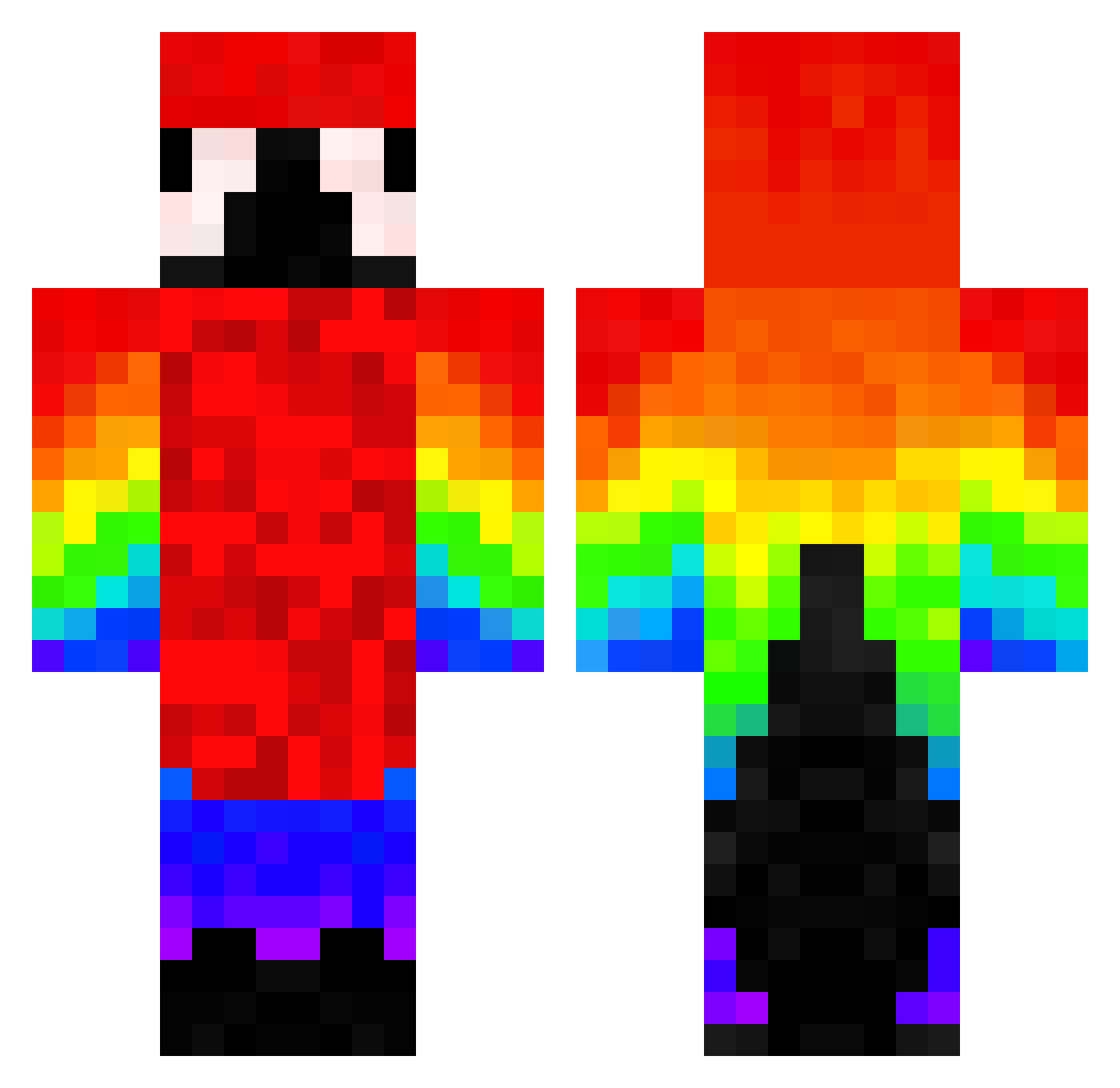 Smewdog Minecraft skin, front and back view