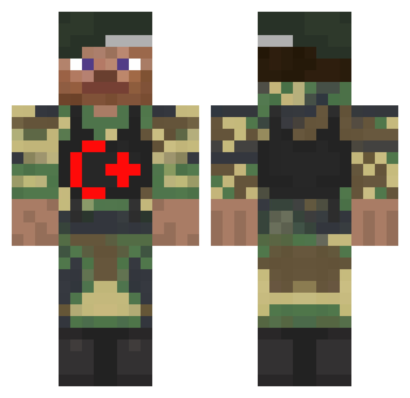 FoldSoldier11 Minecraft skin, front and back view