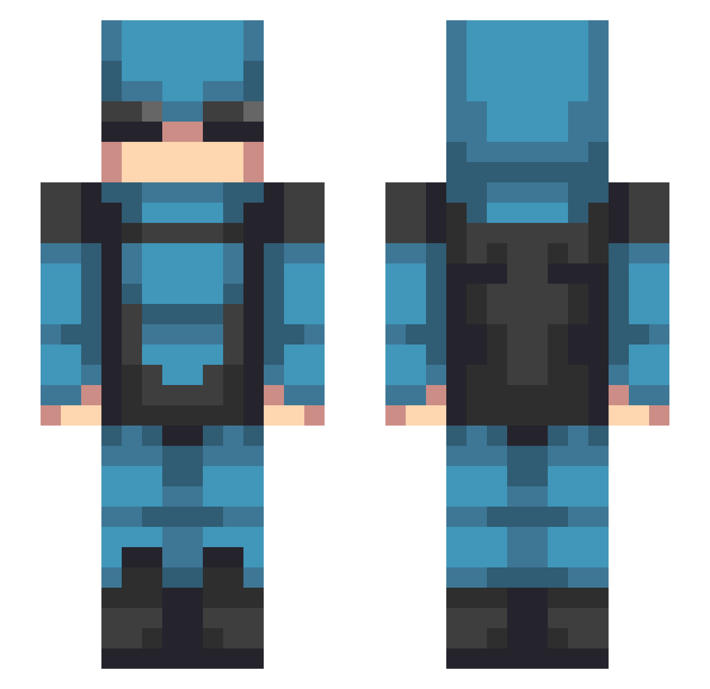 JohnMears Minecraft skin, front and back view