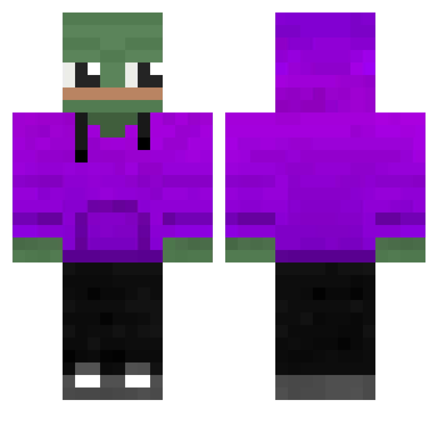 Siryust Minecraft skin, front and back view