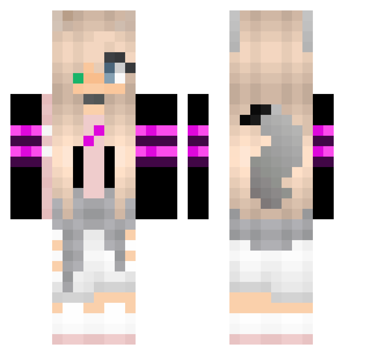 Fudging_Cat Minecraft skin, front and back view
