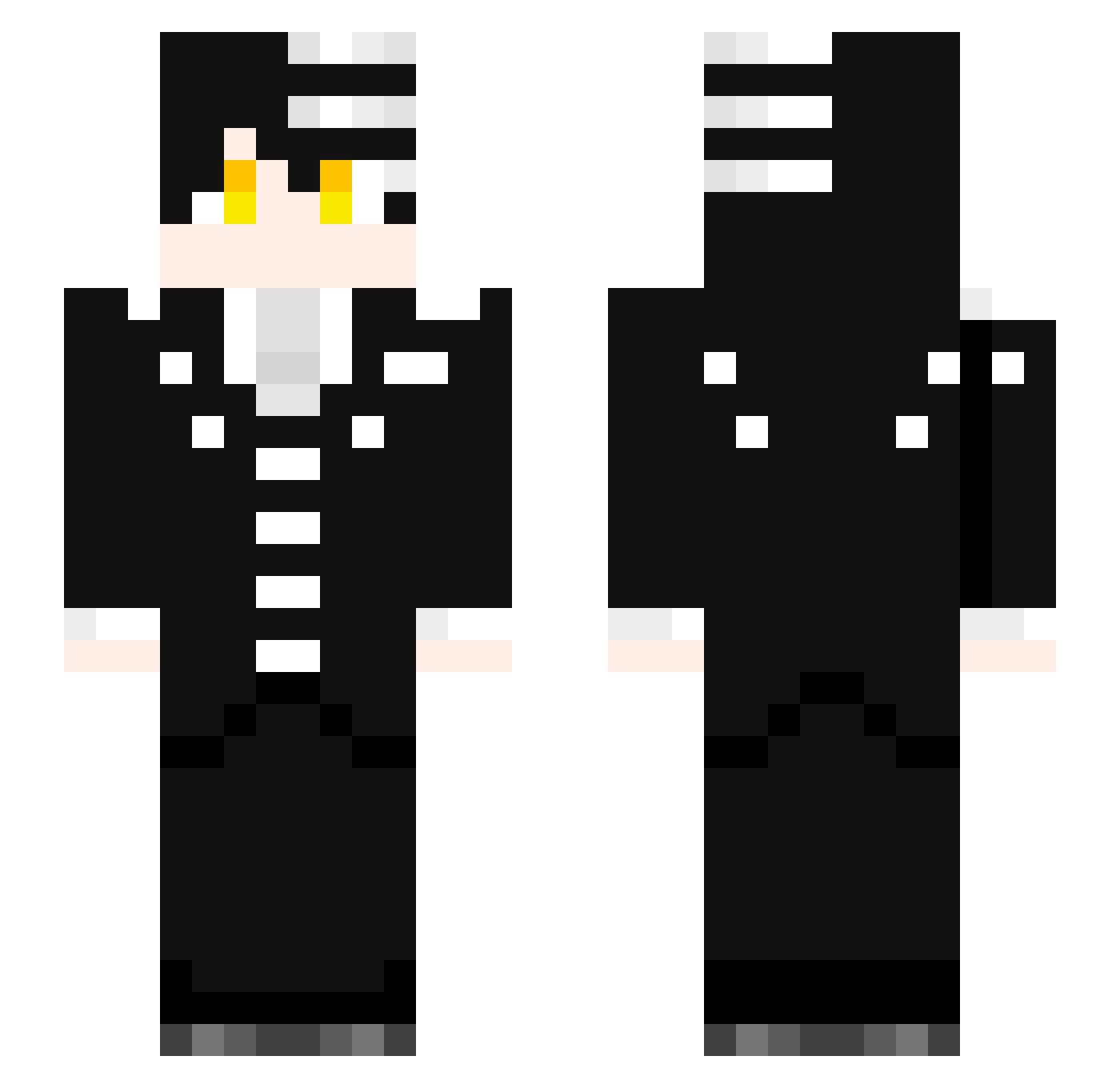 hermatize Minecraft skin, front and back view
