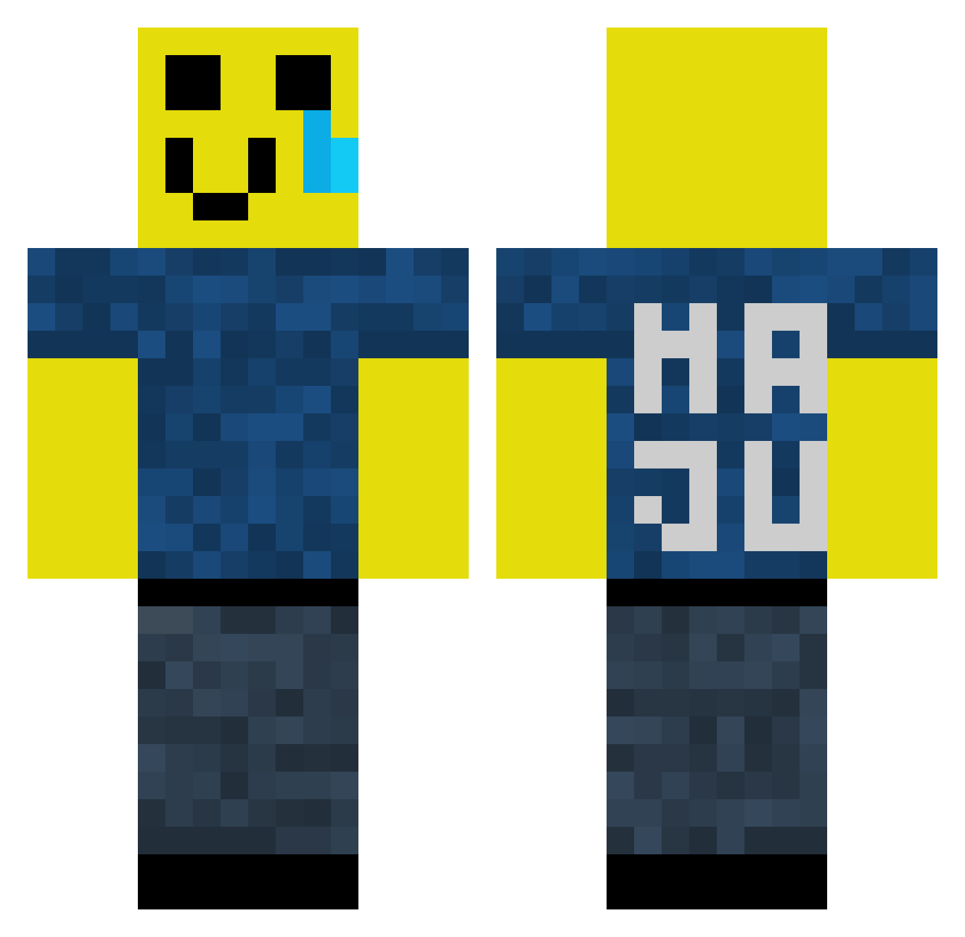 HajuHaju Minecraft skin, front and back view