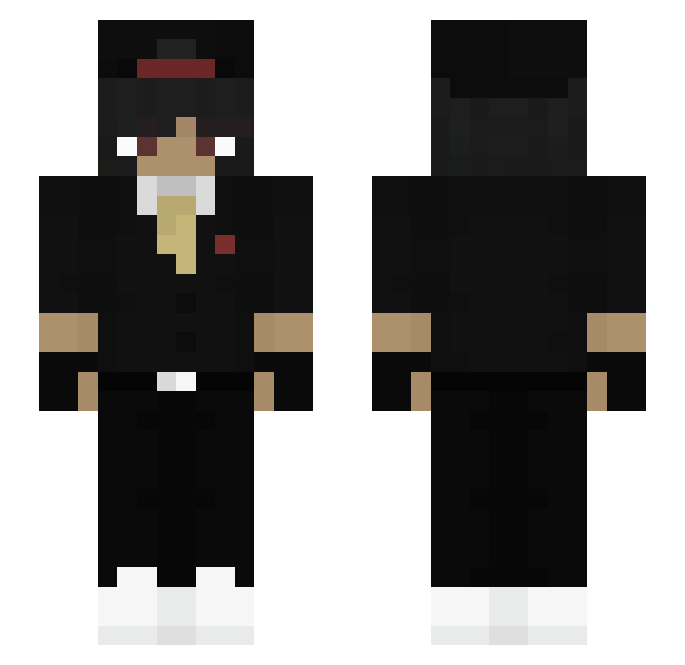 SoberHvnter Minecraft skin, front and back view