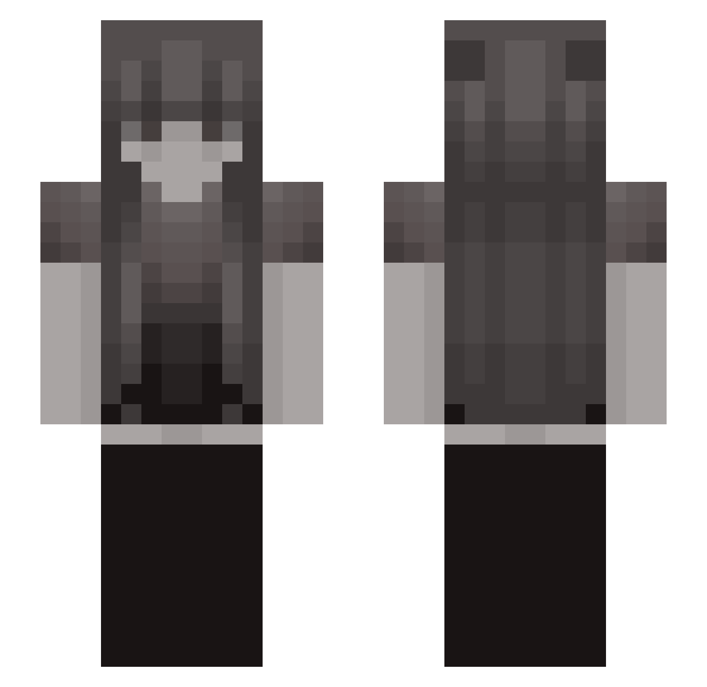 xquwxs Minecraft skin, front and back view