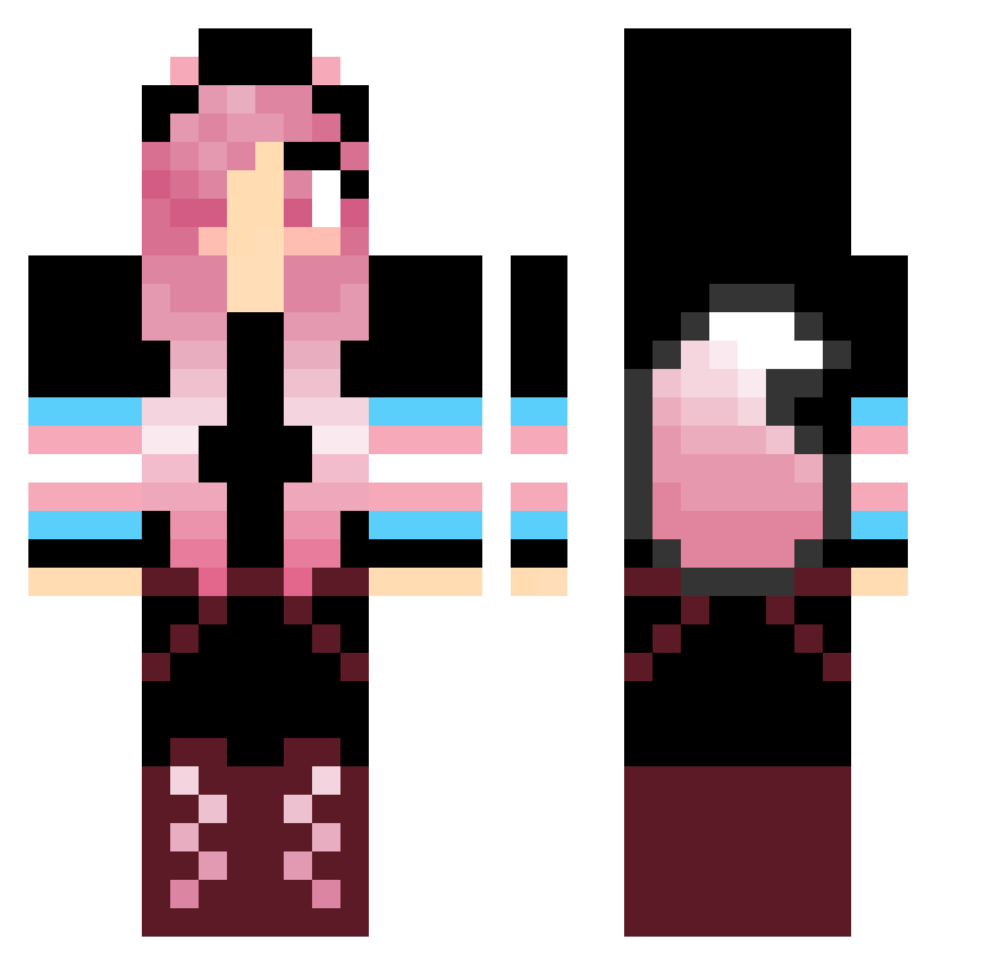 ipcf Minecraft skin, front and back view