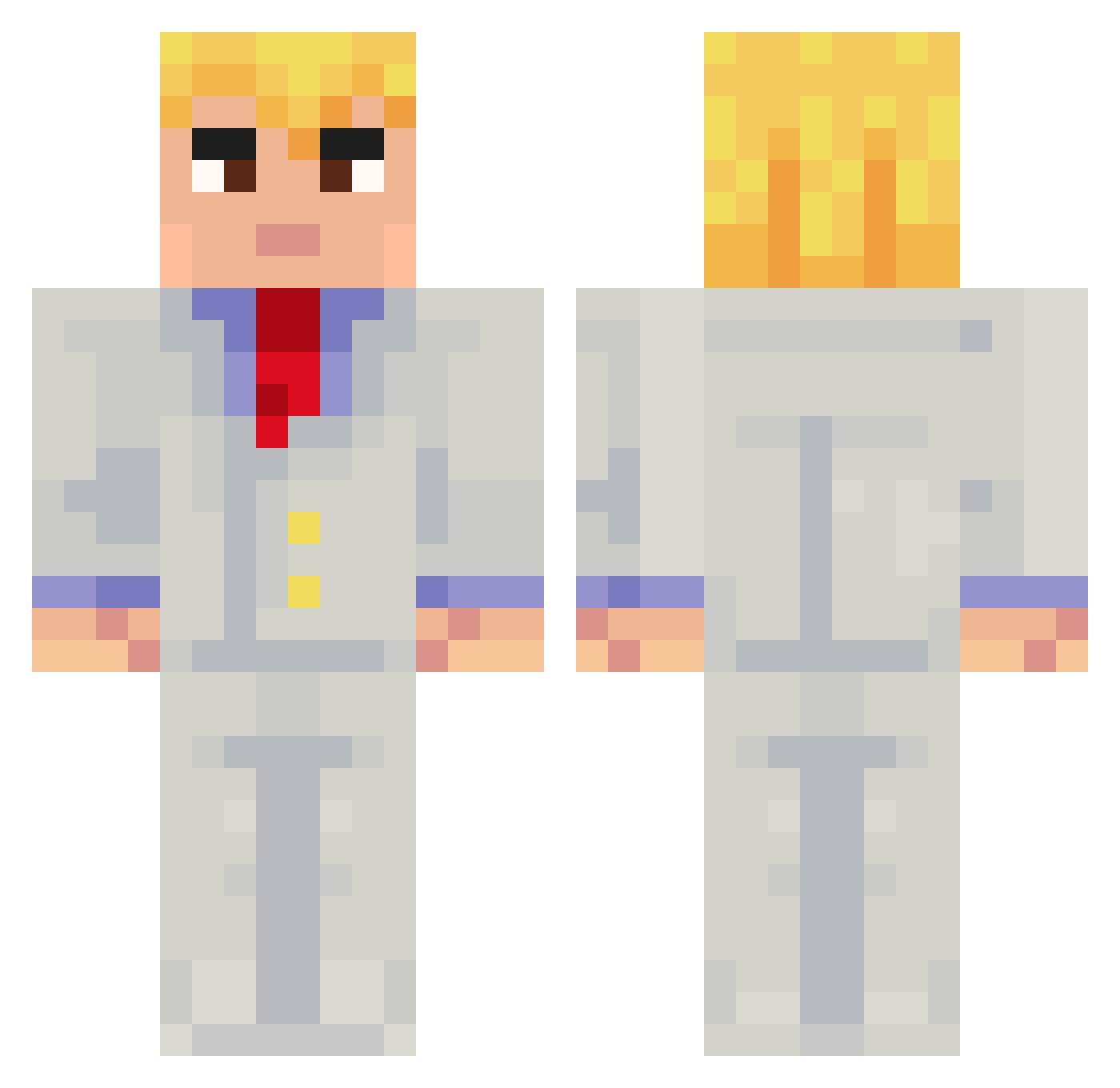 ZBorgne Minecraft skin, front and back view