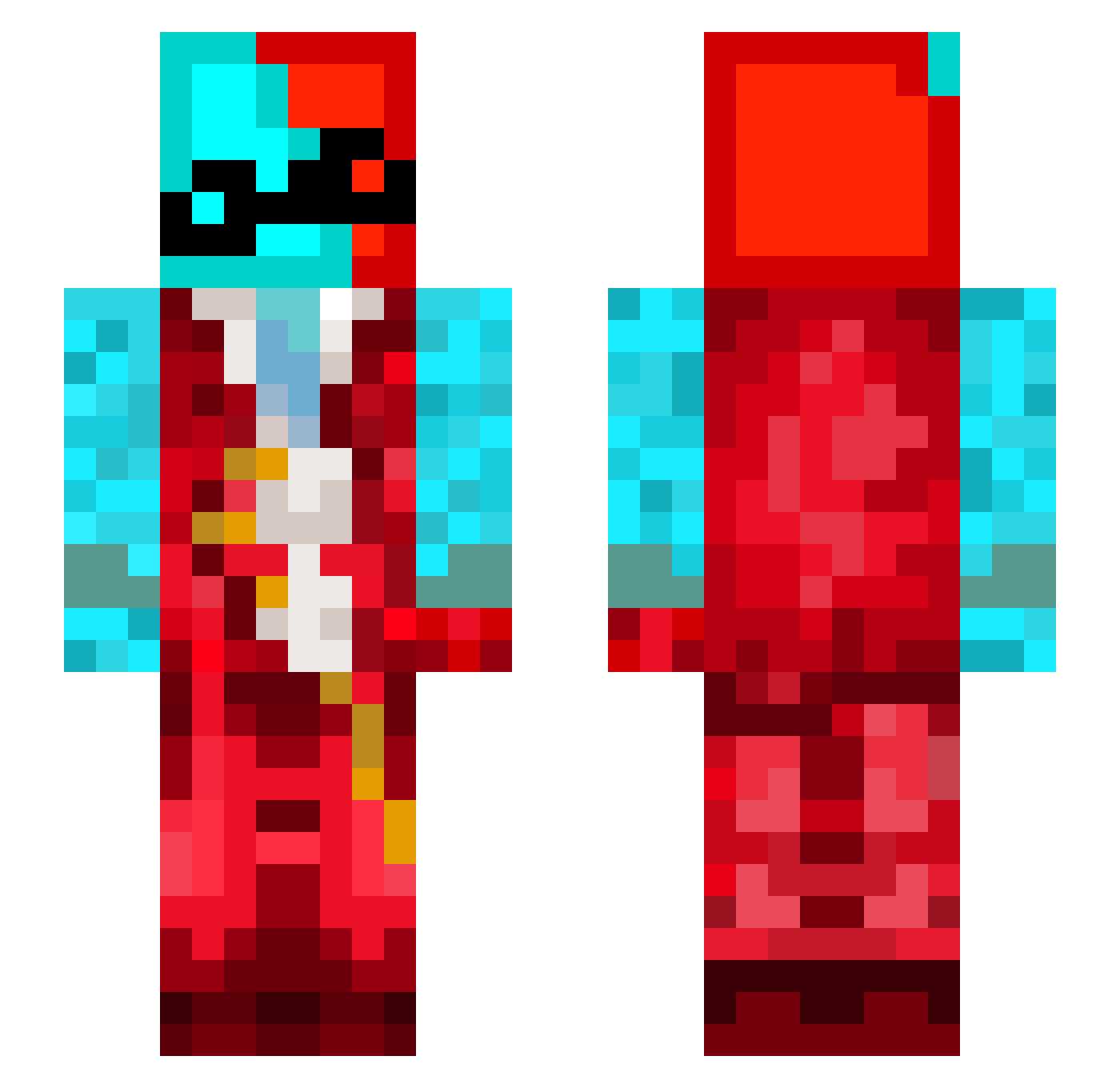 Wovuri Minecraft skin, front and back view