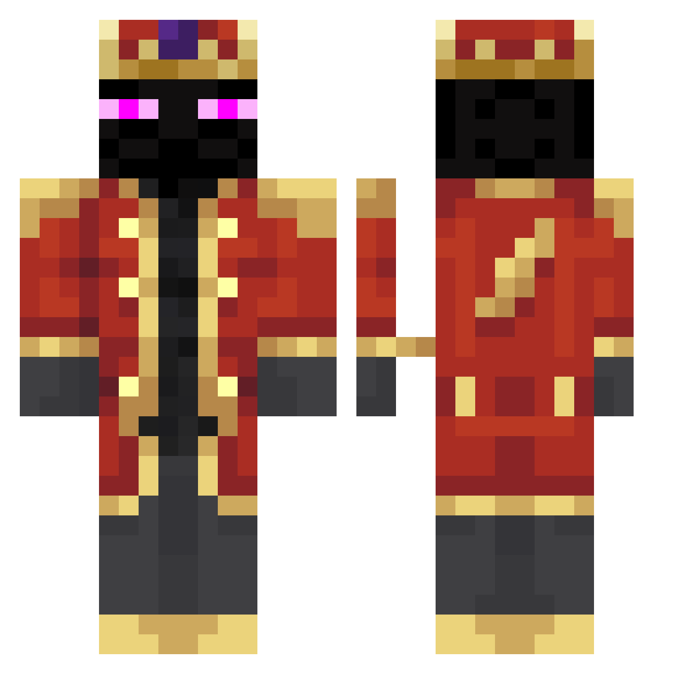 hate_loveit Minecraft skin, front and back view