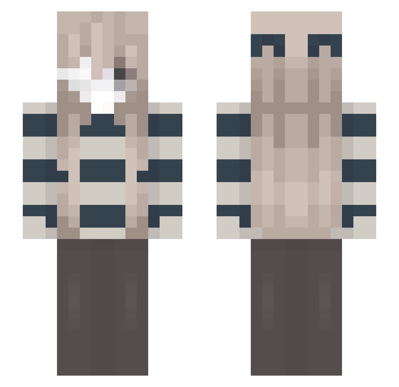 ssnag Minecraft skin, front and back view