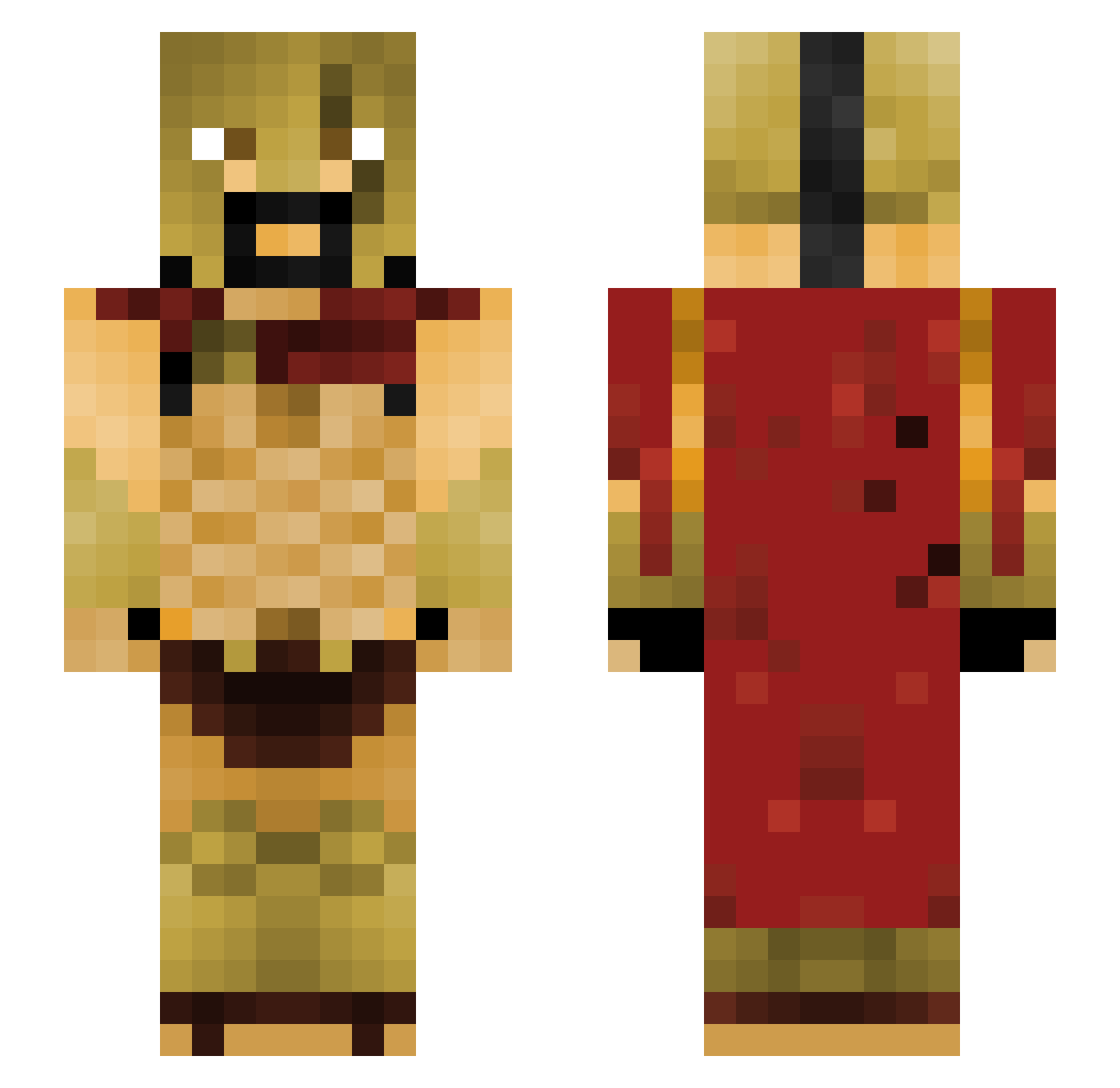 xGaston_ARG Minecraft skin, front and back view