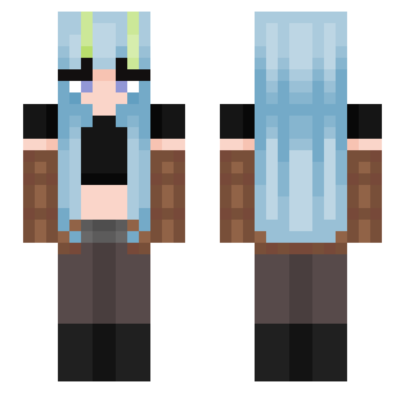 Ateista Minecraft skin, front and back view
