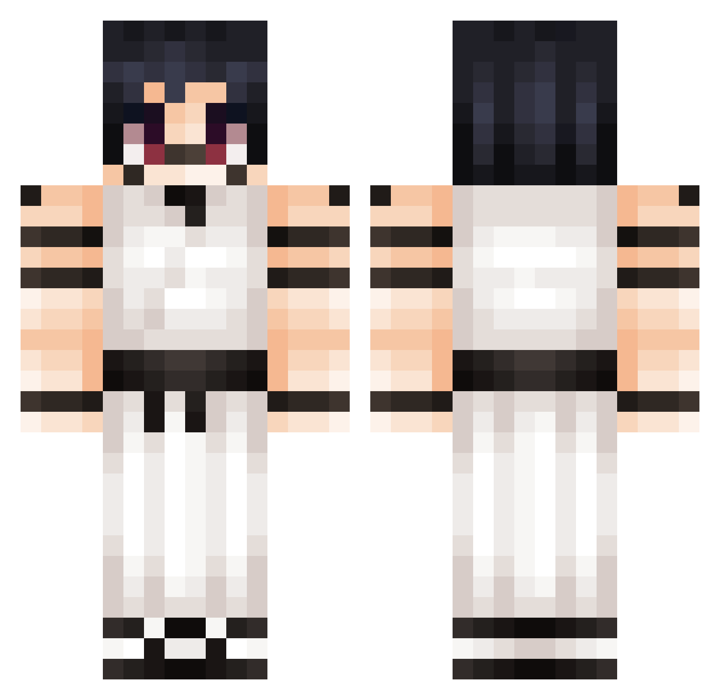 FanDafy Minecraft skin, front and back view