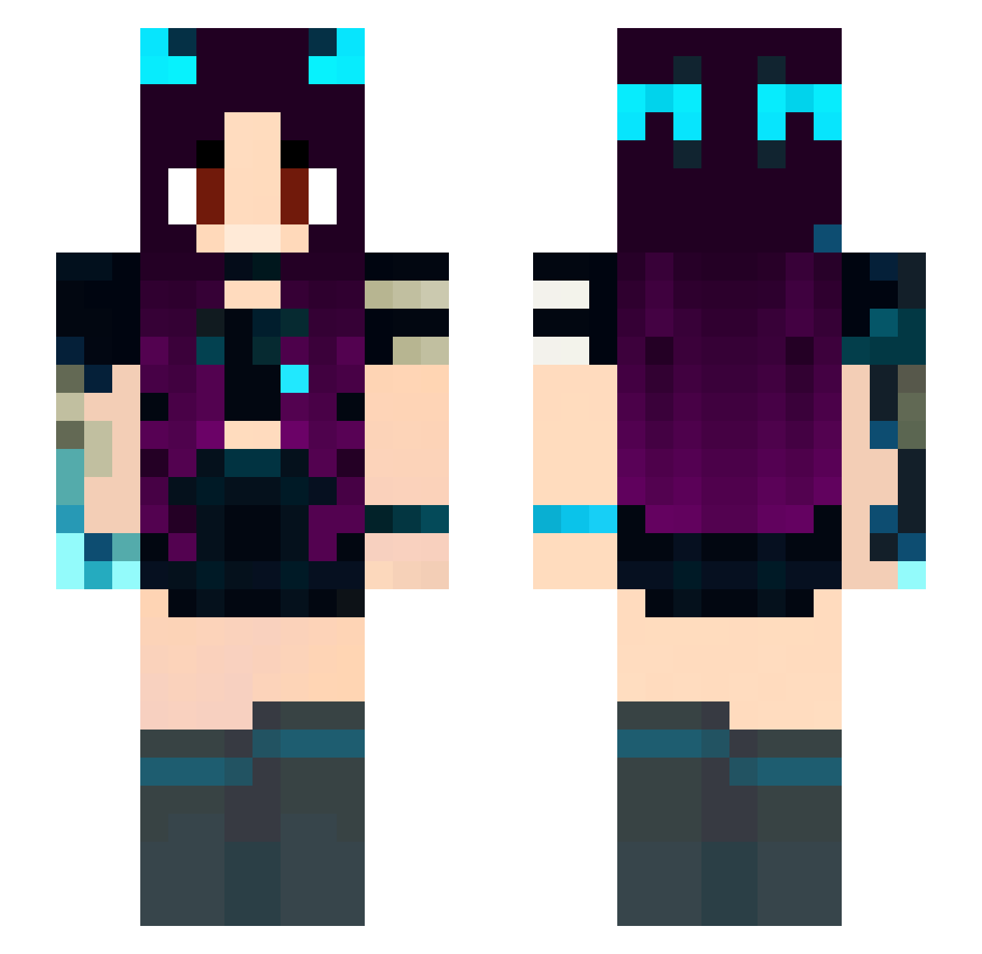 Pao_Nyan Minecraft skin, front and back view