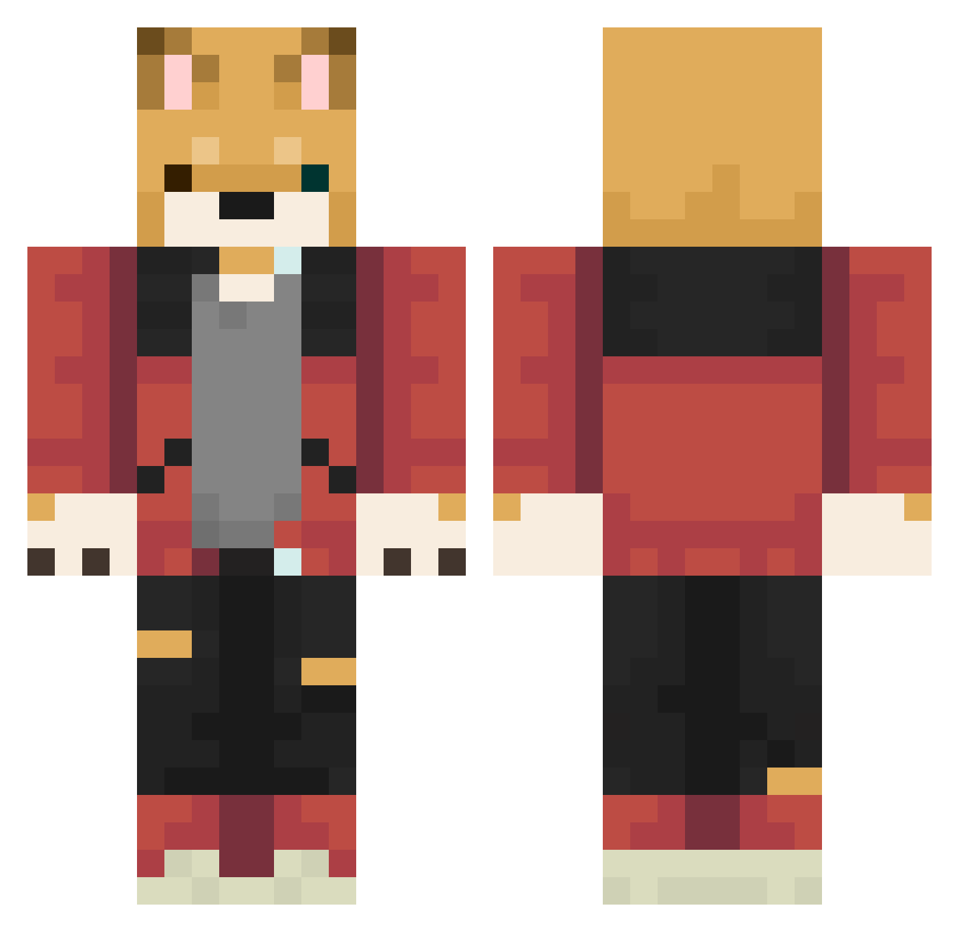 Crusherdog999 Minecraft skin, front and back view
