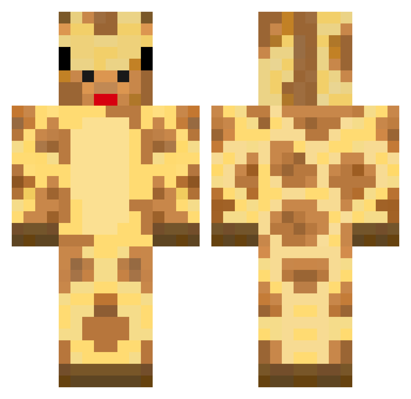 CatGoMeow Minecraft skin, front and back view