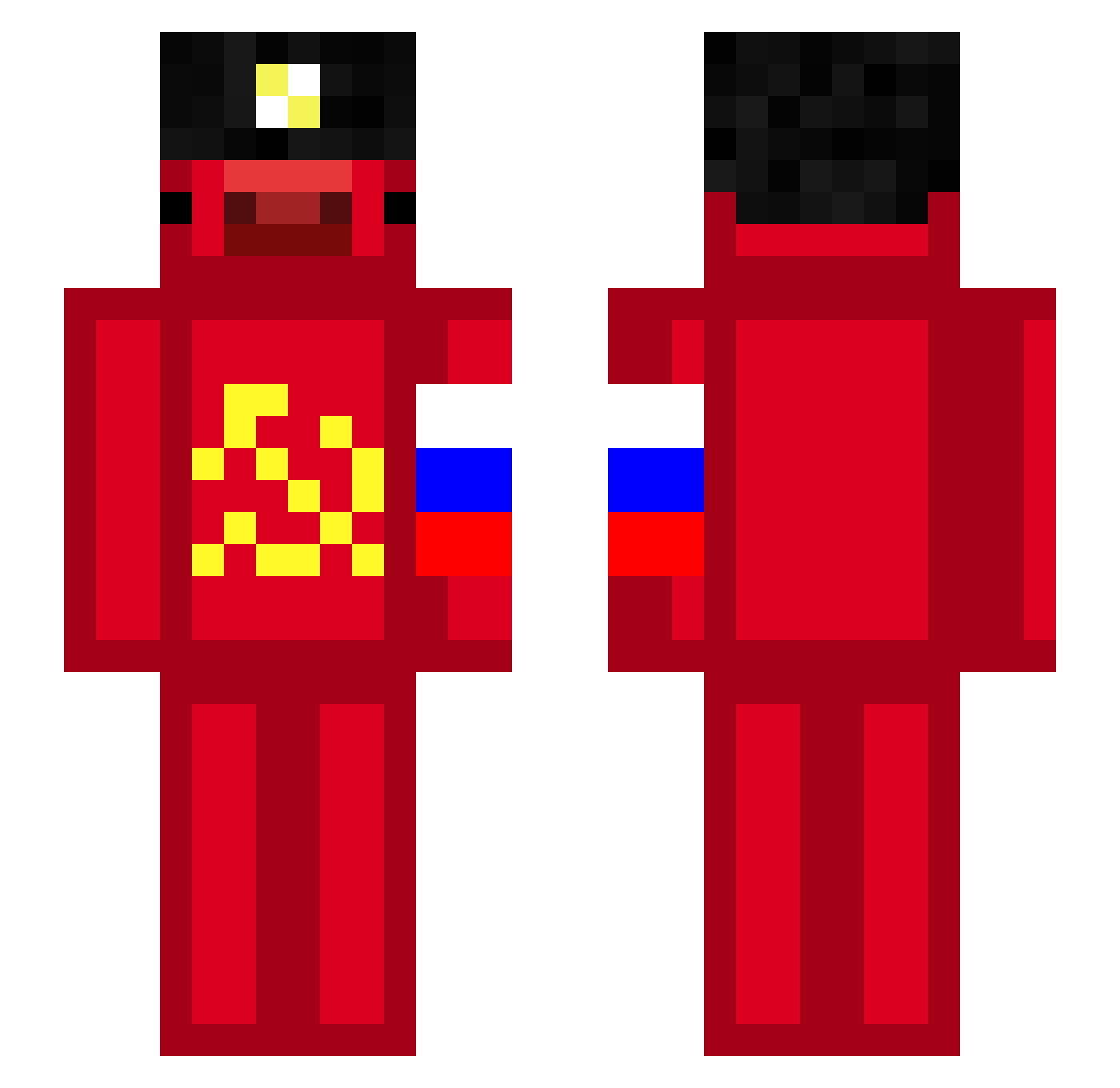 zPinuccio_ Minecraft skin, front and back view