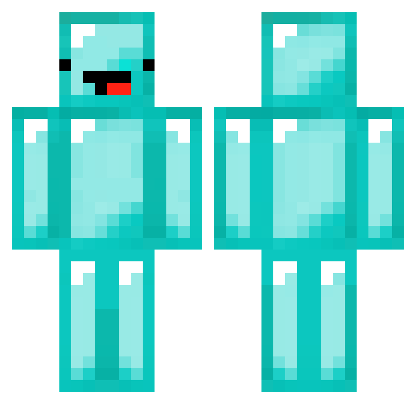 XaticYT Minecraft skin, front and back view