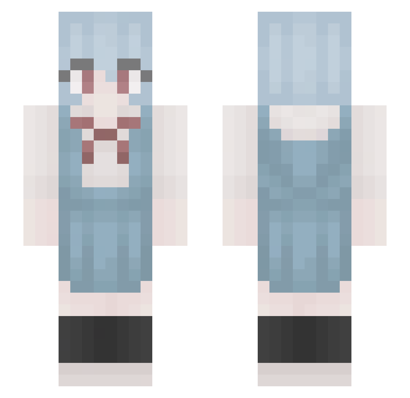 lPhoneXR Minecraft skin, front and back view