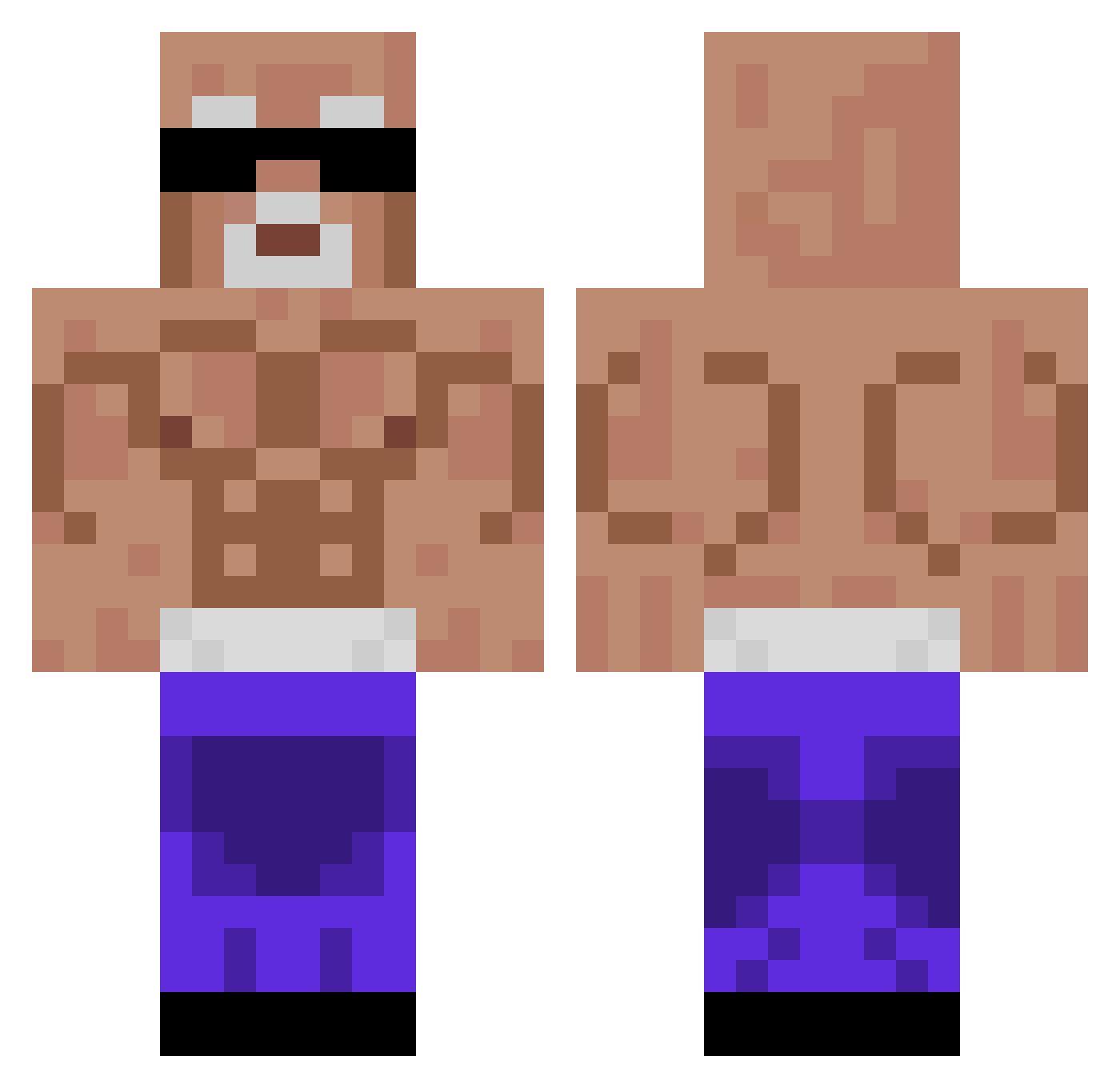 ChimangE Minecraft skin, front and back view