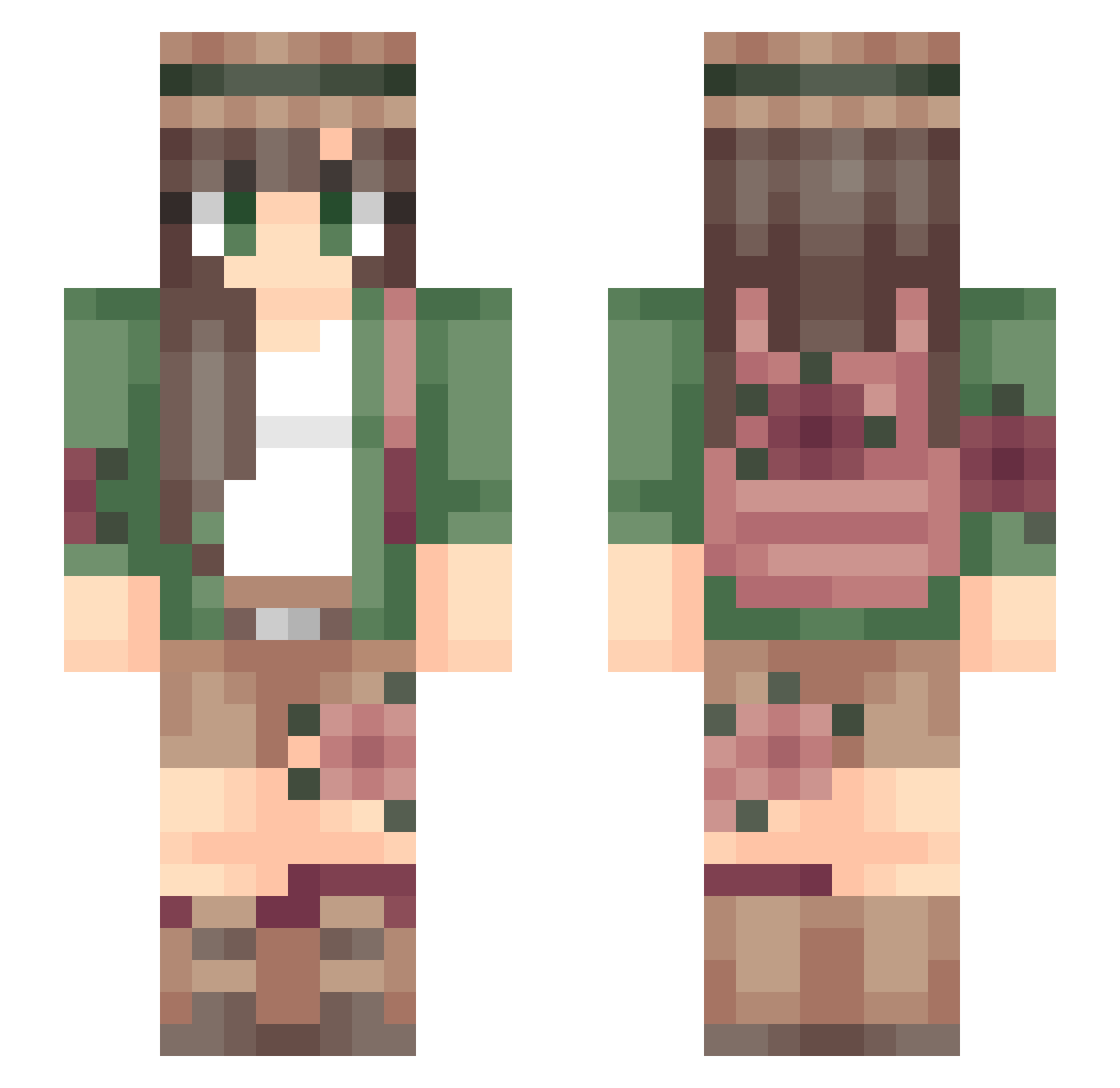 KrustyCucumber Minecraft skin, front and back view