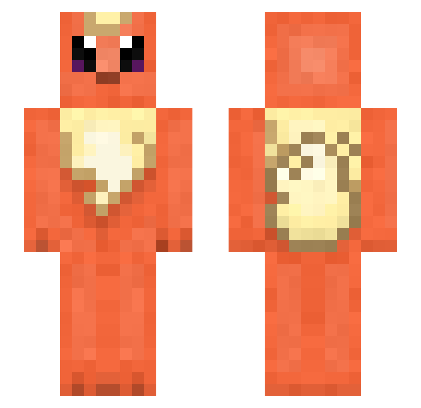 shrooob Minecraft skin, front and back view