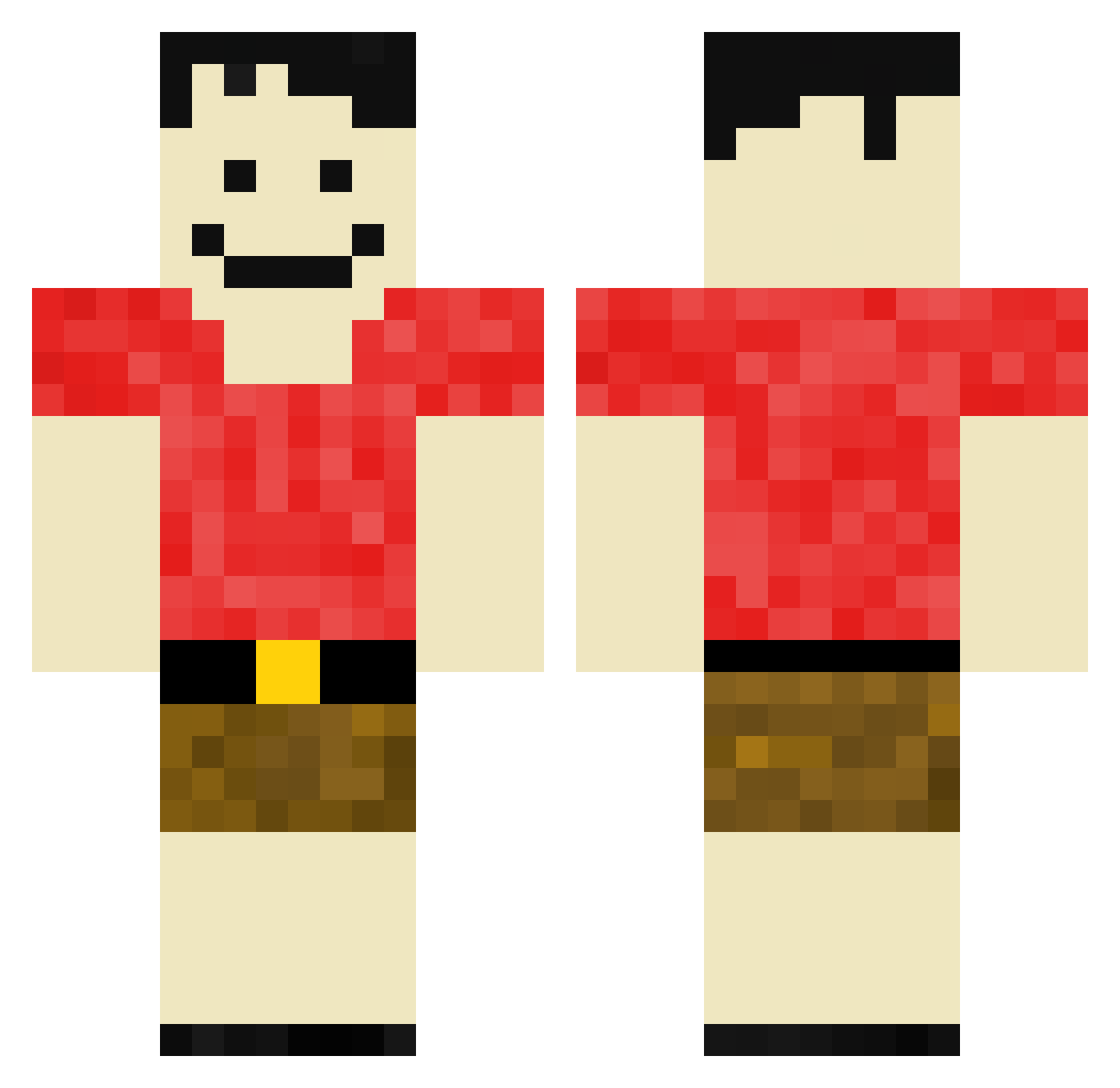 bartolako Minecraft skin, front and back view