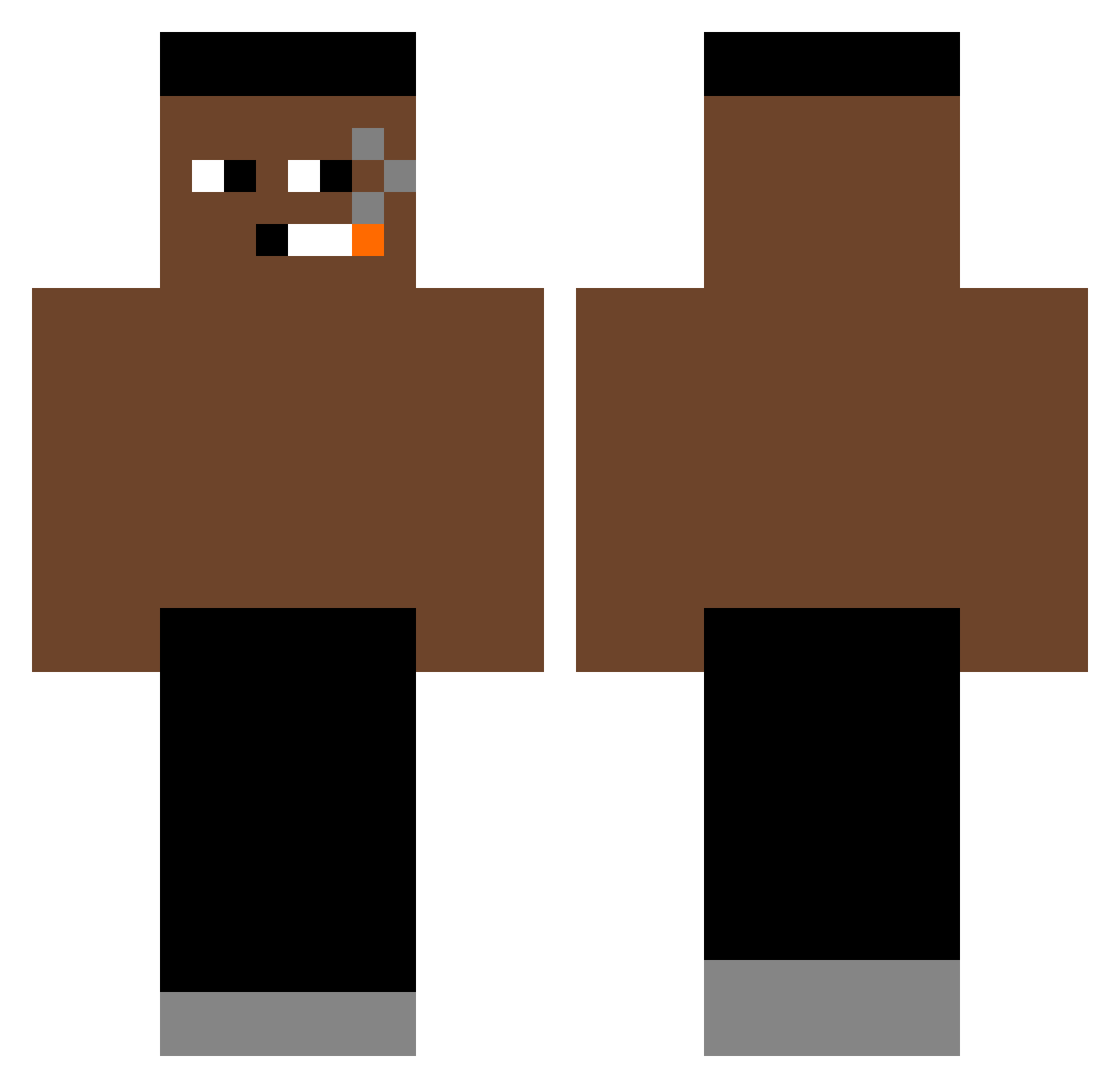 K9V1 Minecraft skin, front and back view