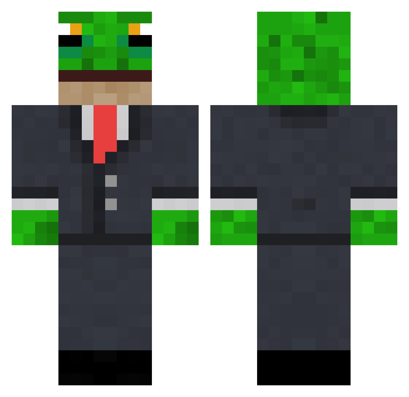 QuadrupleAmputee Minecraft skin, front and back view