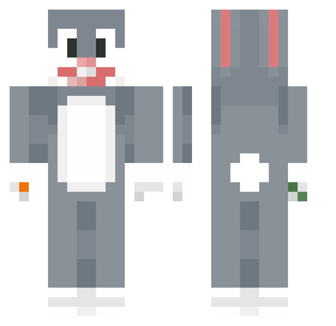 HossDelgadoXD Minecraft skin, front and back view