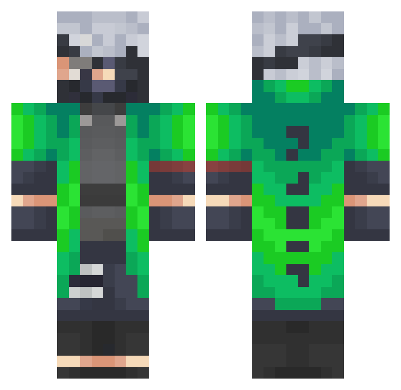 Green_Demon_King Minecraft skin, front and back view