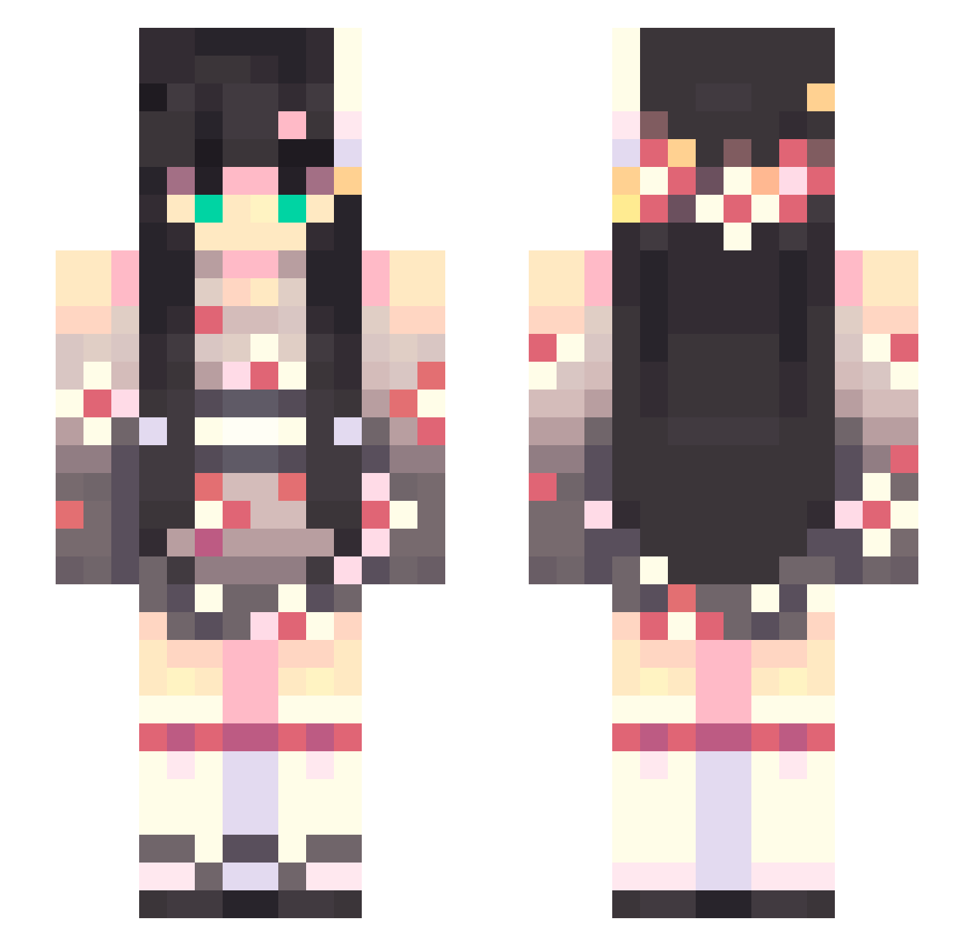 YingHuang09 Minecraft skin, front and back view