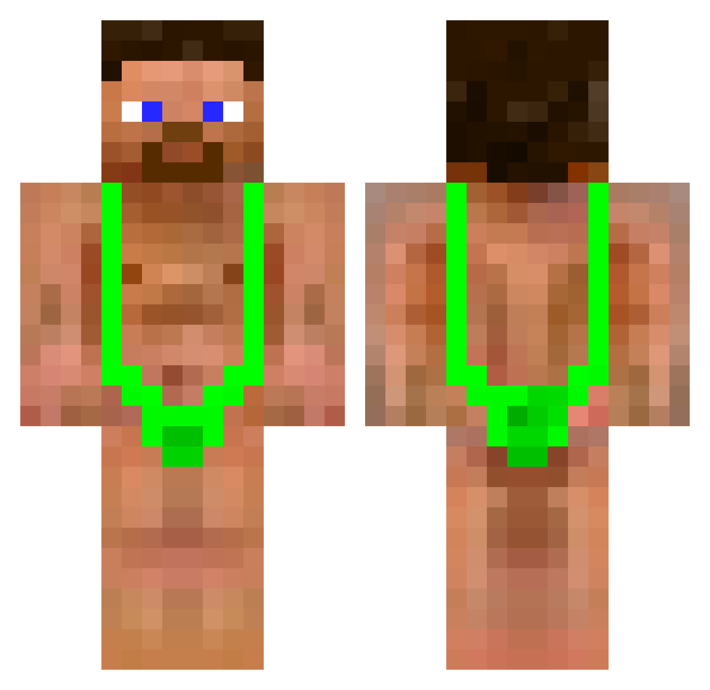 Raiden_0009 Minecraft skin, front and back view