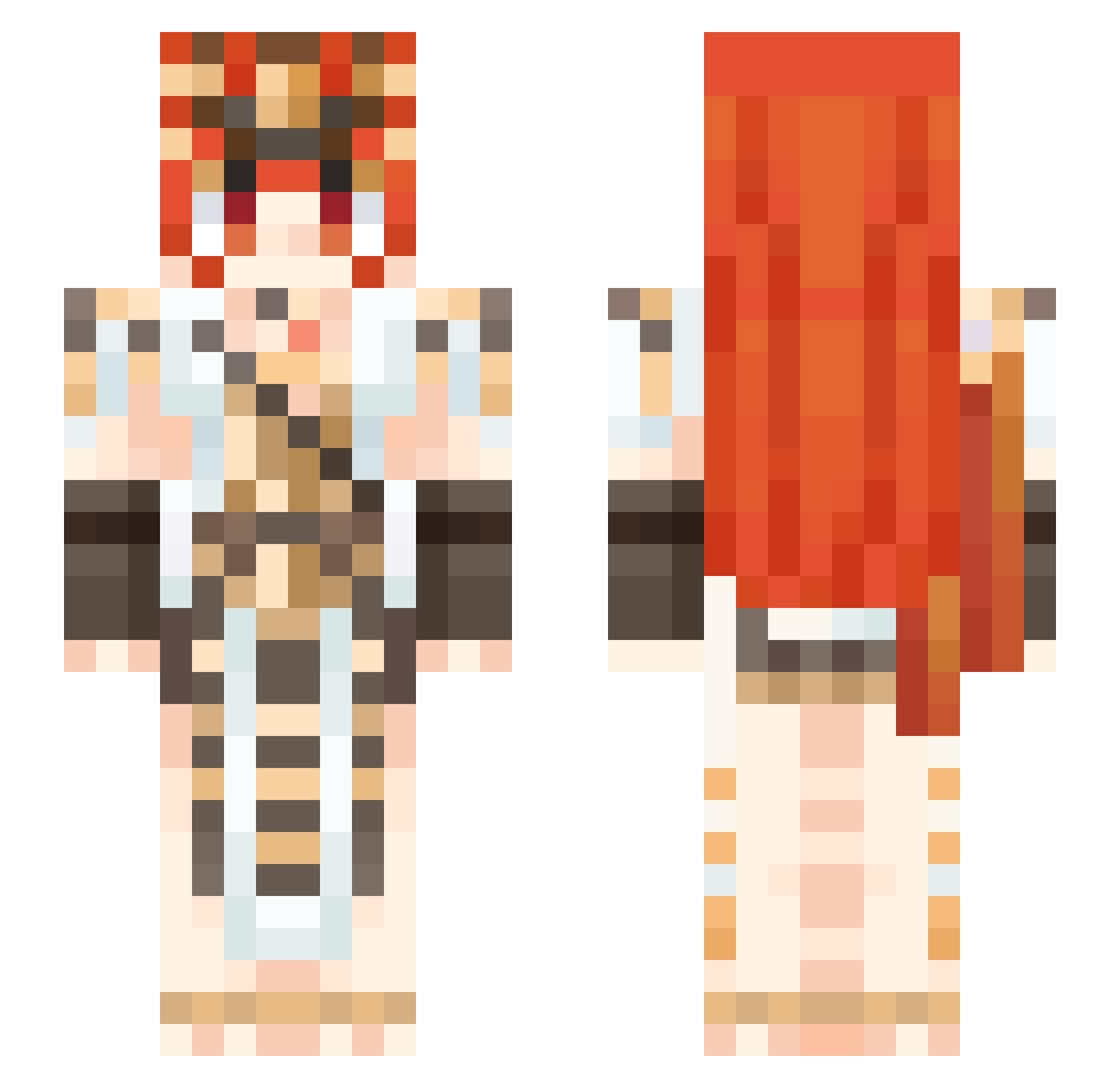 imxibro Minecraft skin, front and back view